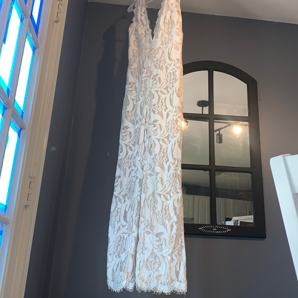 XS White/cream floral lace jumper